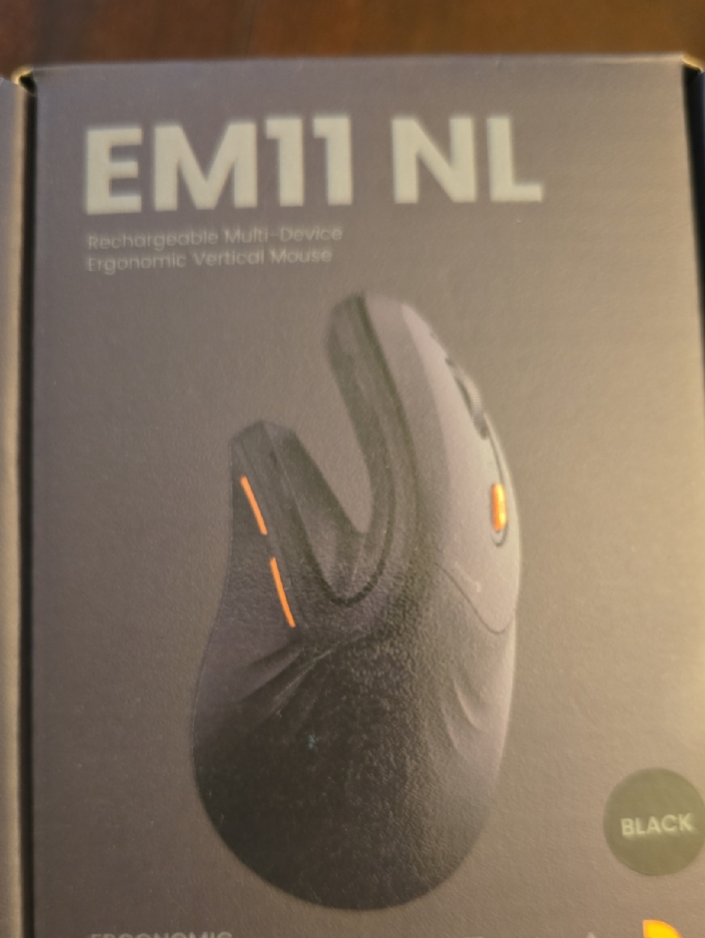 Black Ergonomic Vertical Mouse - Rechargeable Multi-Device